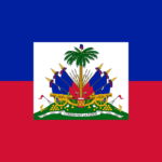 Flag of Haiti, blue and red with the coat of arms