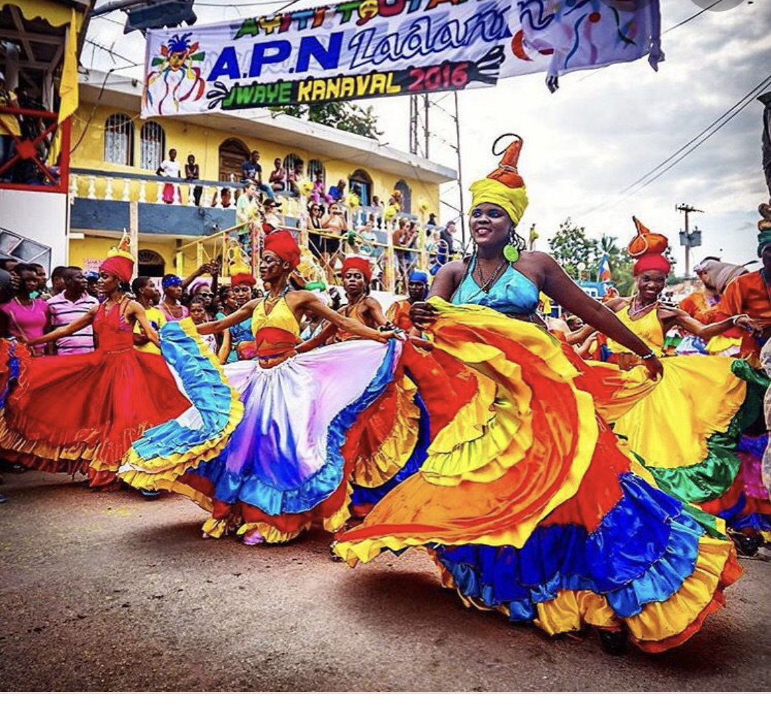 Haitian Carnival participant in costume