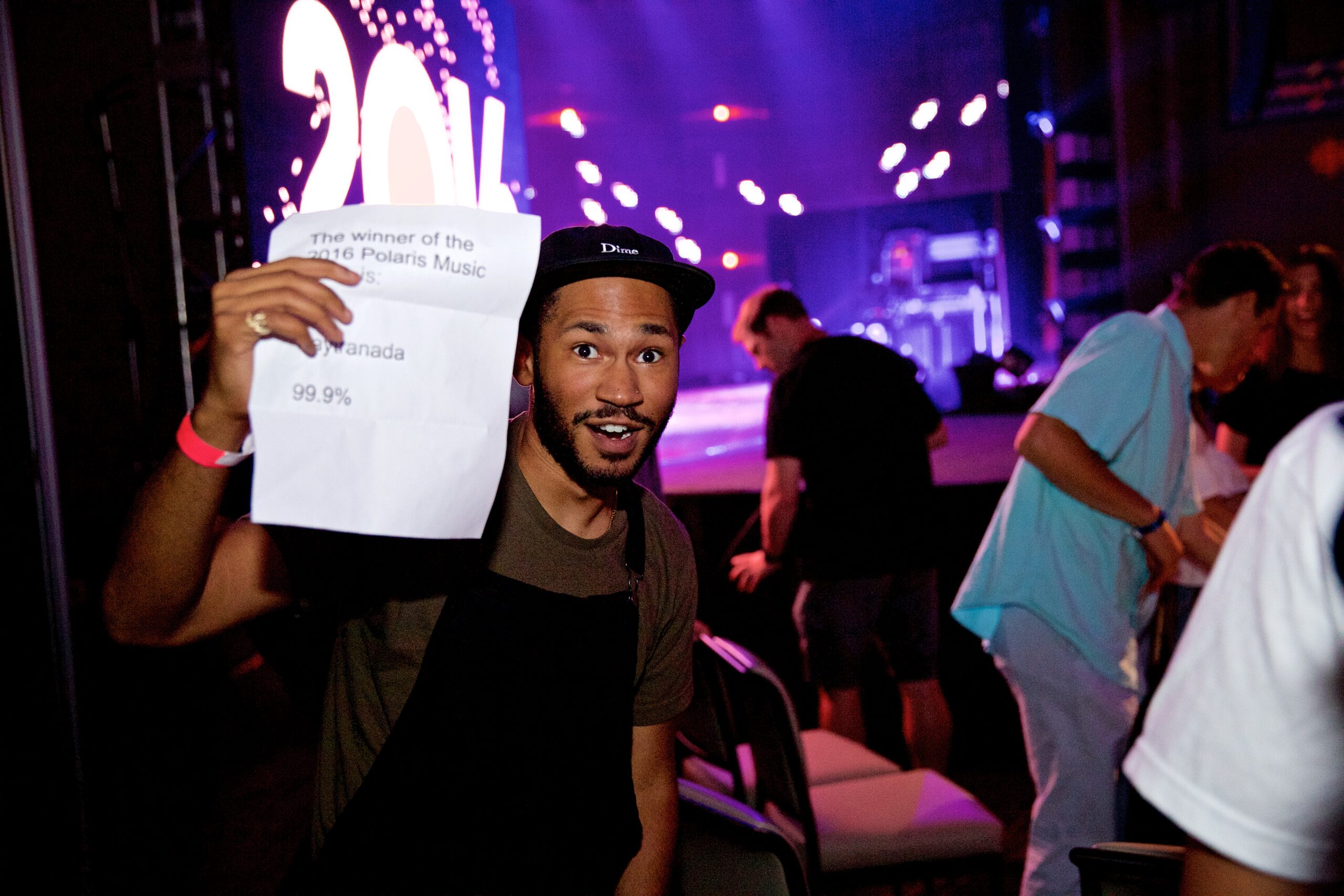 Kaytranada with the 2016 Polaris Music Prize proof