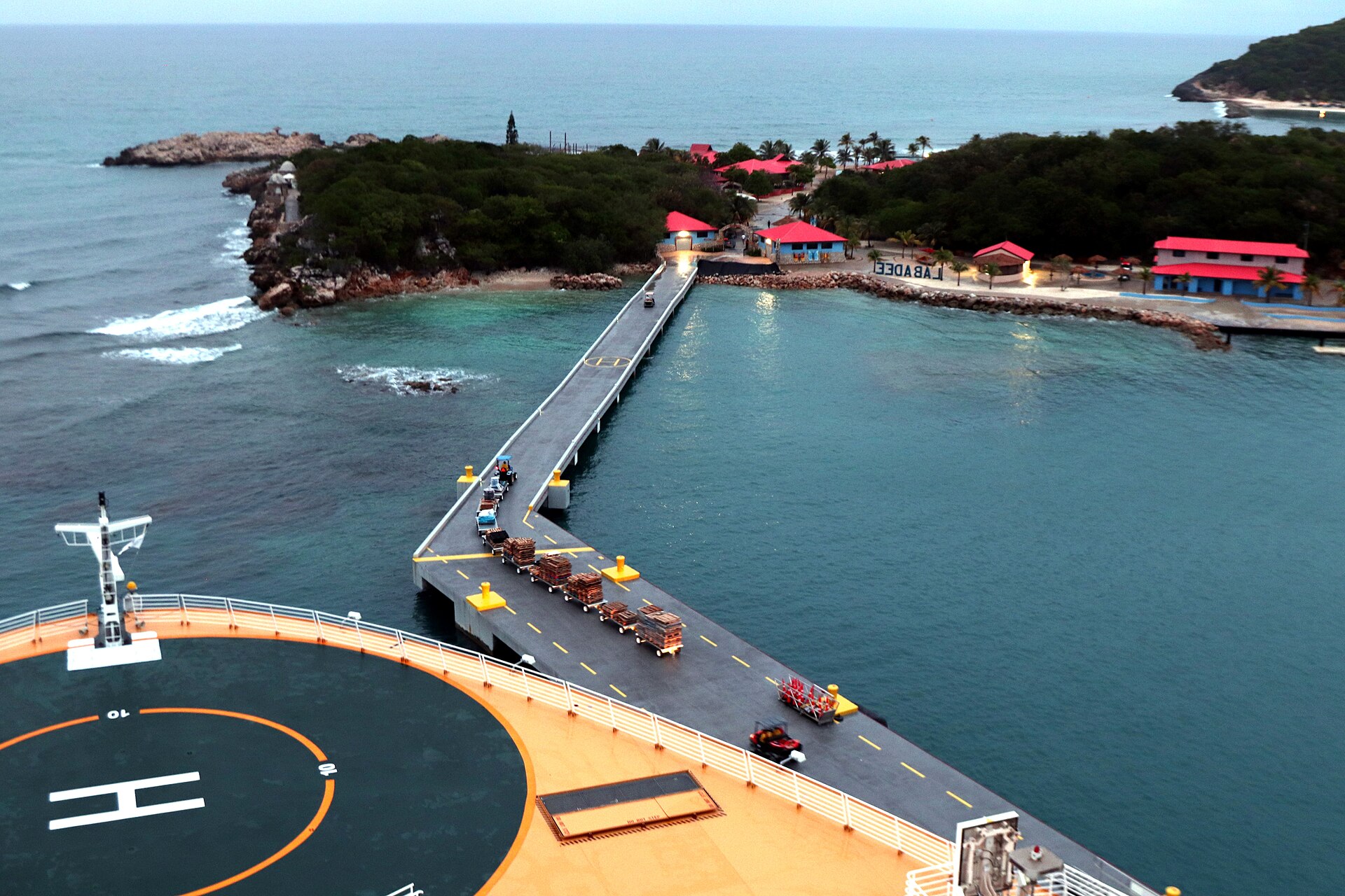 Turquoise water and coastline at Labadee, Haiti