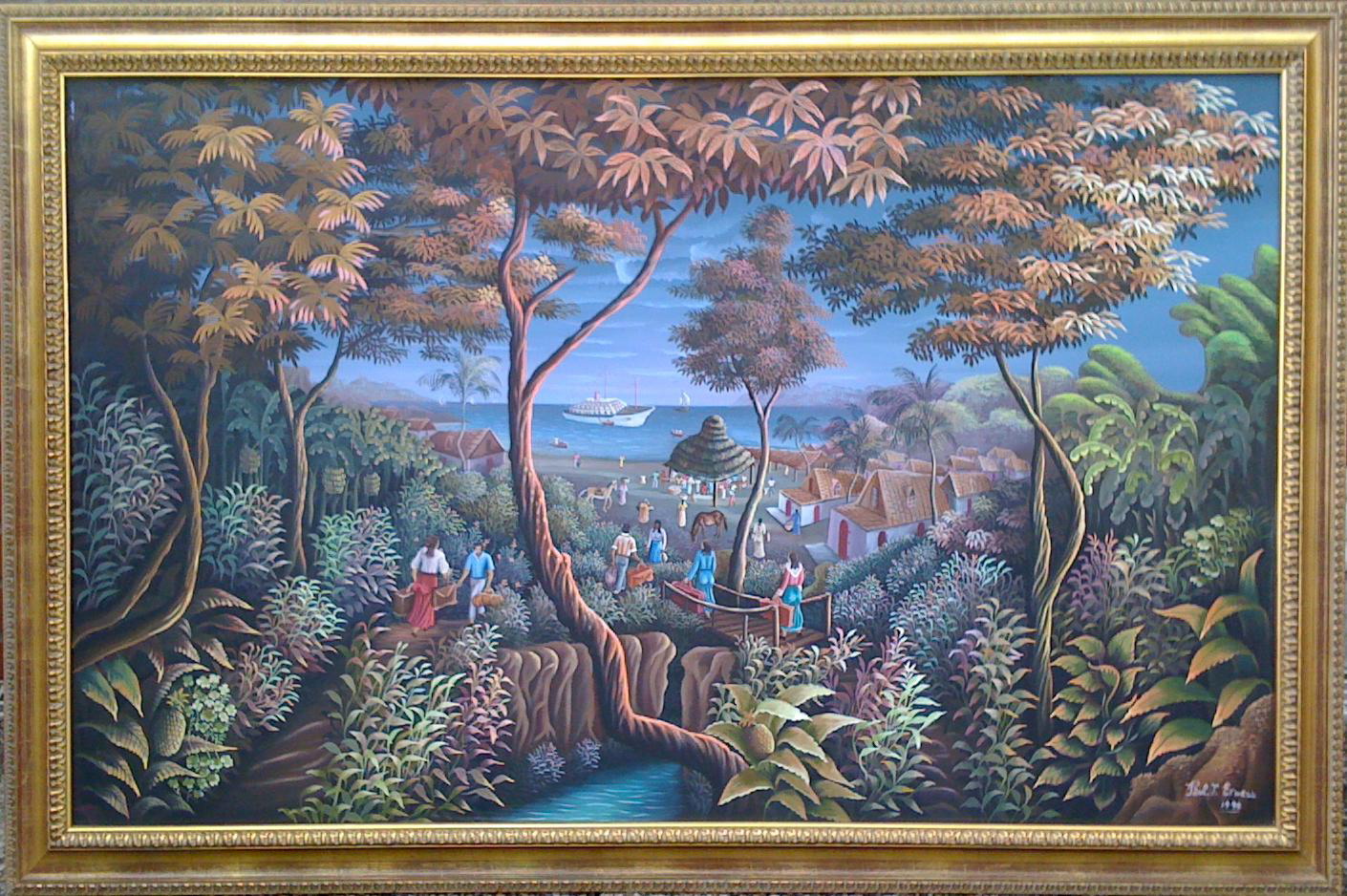 Les Voyageurs, peinture de Jules Ernest Paul, maître haïtien