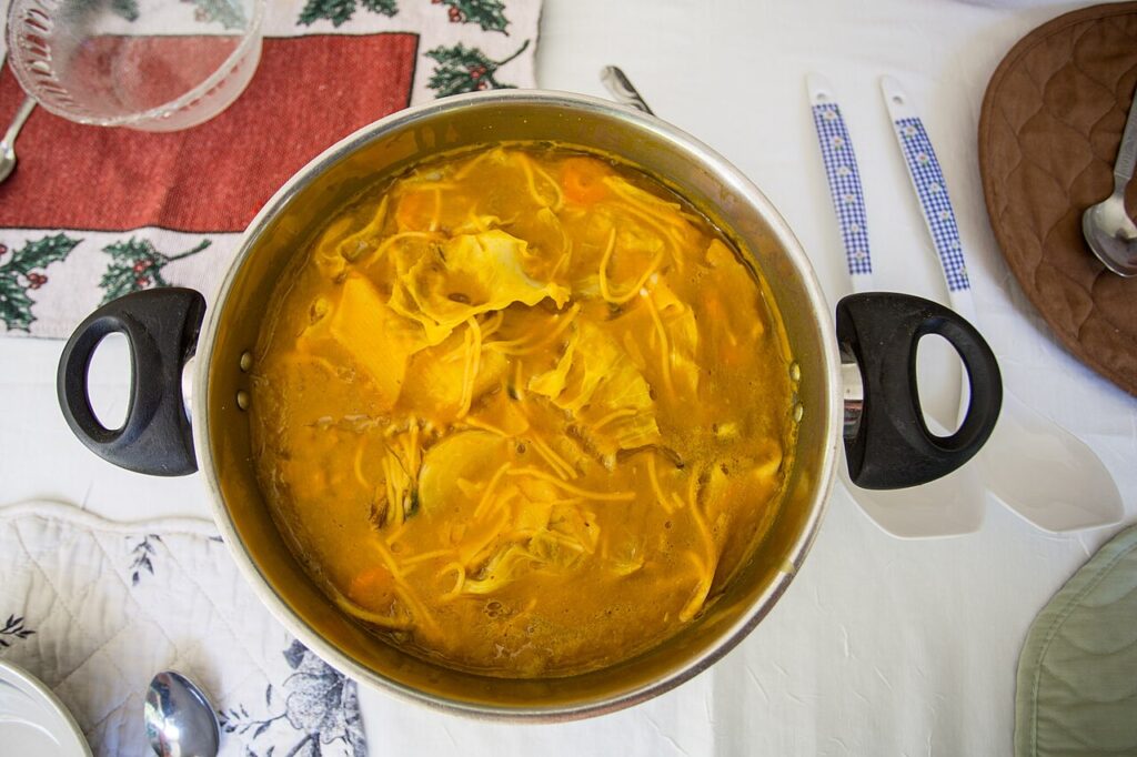 Bowl of Haitian soup joumou, the Independence Day pumpkin soup