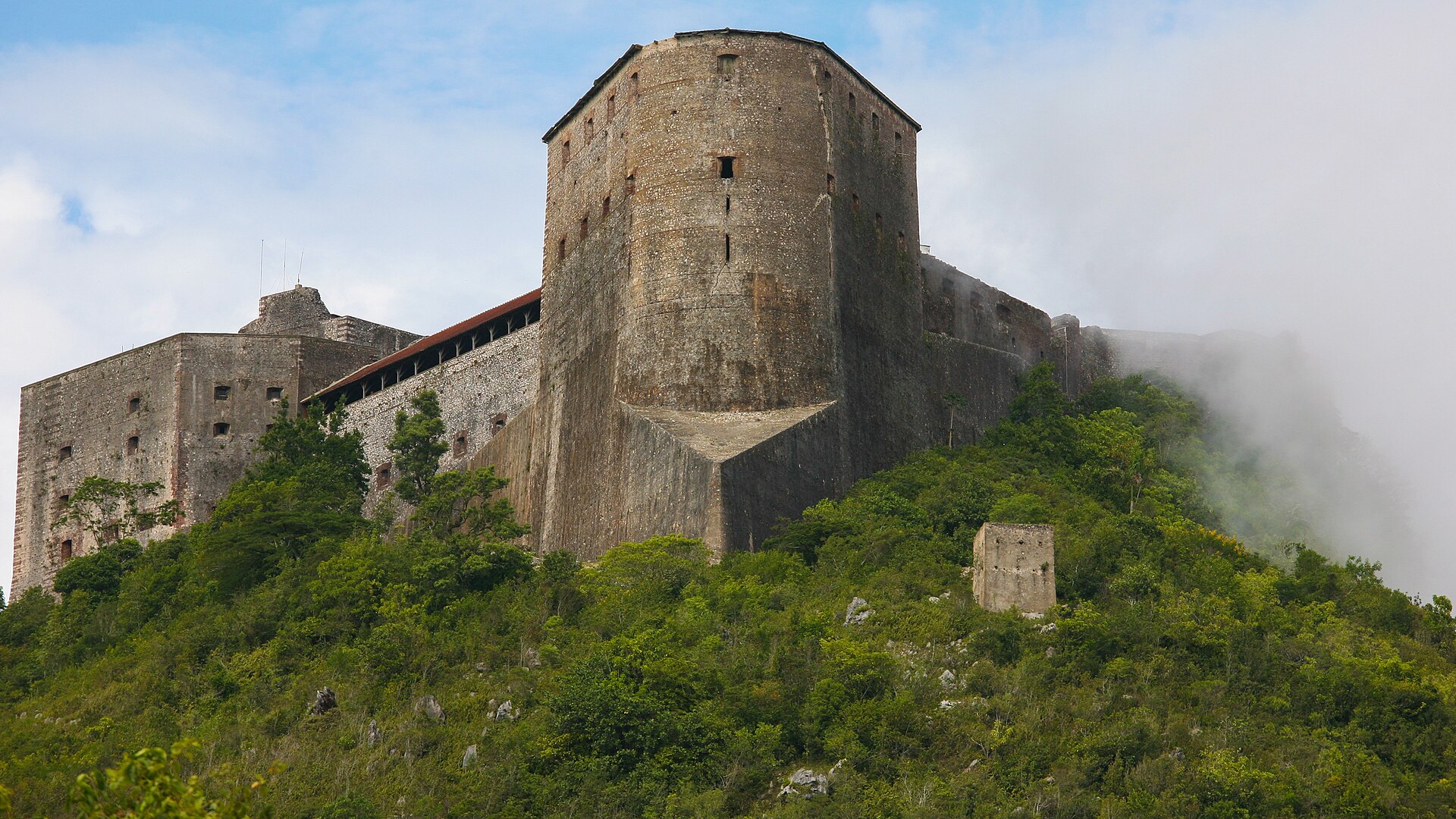 Citadelle Laferrière rising above the northern mountains of Haiti